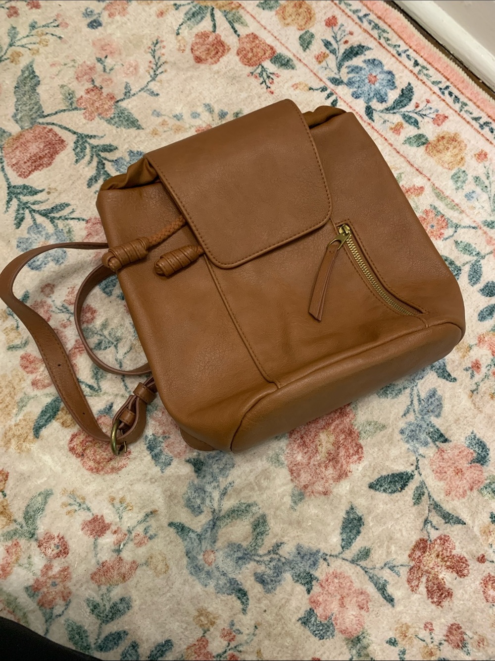 Universal Thread Tan Faux-Leather Drawstring Backpack - Picture 2 of 6